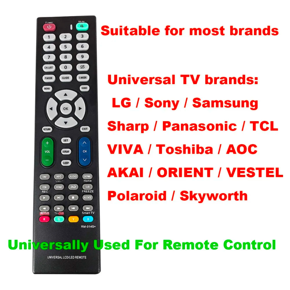 Universal TV remote control use for Universal TV remote control of any brand Need to set according to the manual RM-014S+