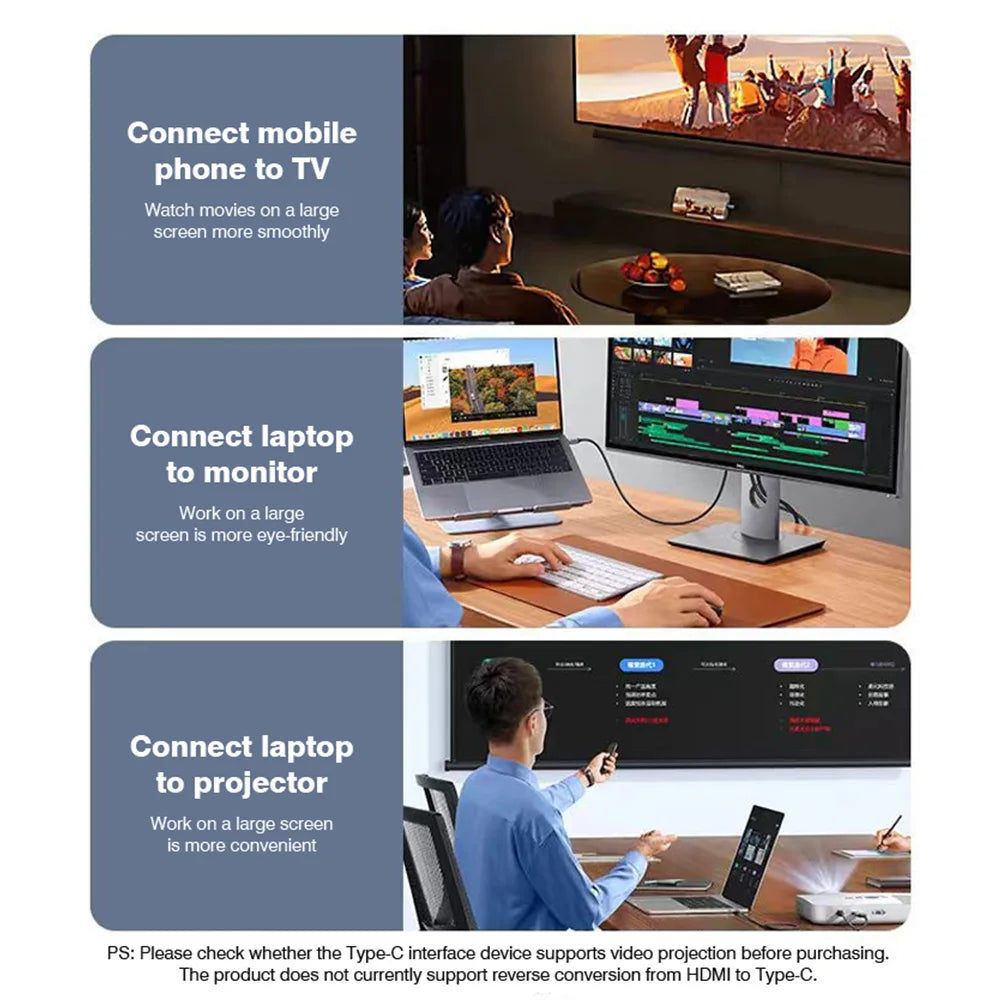 Lightning to HDMI adapter 4K HD For iPhone 14 13 12 Connection HDTV Monitor Projector Display Synchronous Audio 2M Cable