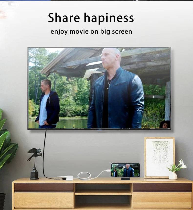AIRSKY Lightning to PD HDMI Docking Station Hub for Iphone IPad IOS 8 9 10 11 12 13 14 15 Mirroring Live Streaming Screen Rotate