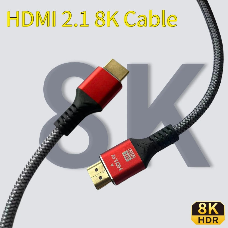 8K HDTV Cable for CATV Converter Box, PS5. Ultra High Speed Compatible . 8K @60Hz HDTV 2.1 Cable 48Gbps eARC Dolby Vision