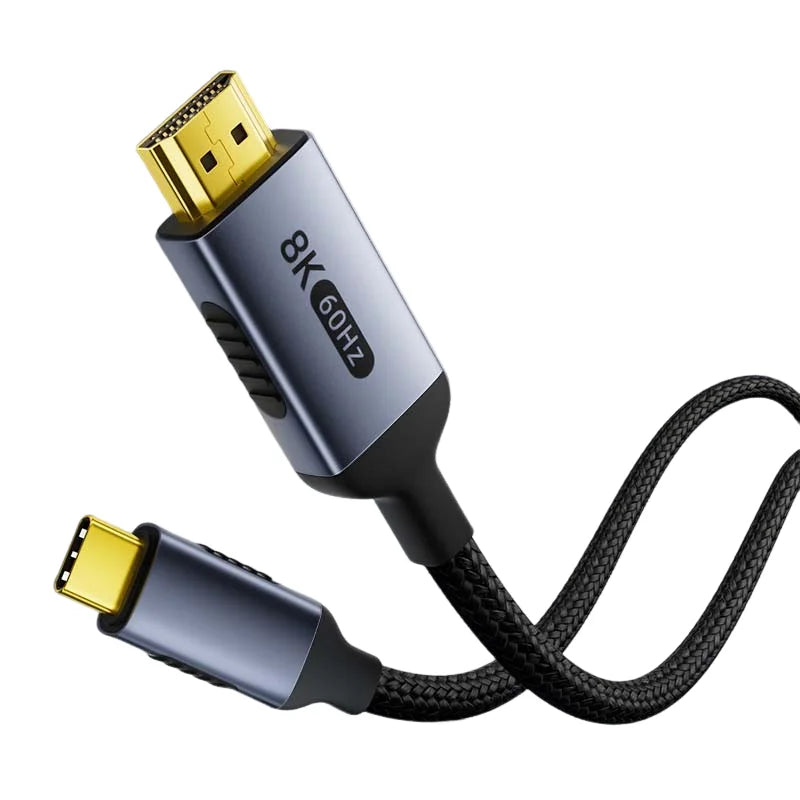 8K USB C To HDMI 2.1 Cable 8k@60hz 4K@120hz Type C HDMI Cables HDMI-Compatible  Converter Adapter For Thunderbolt 3/4 Laptop TV