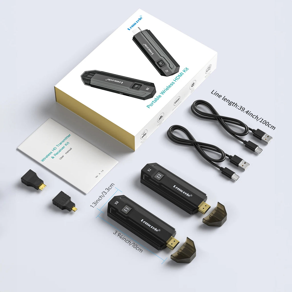 Wireless HDMI Transmitter Receiver, 1080P Display, Dongle Extender, AV Adapter for Laptop, TV, Projector, Monitor, Live Stream