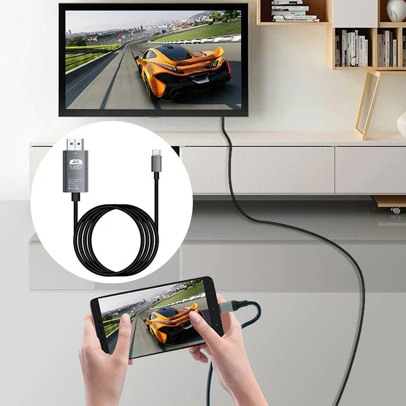 HDMI Cable 4K 60Hz HDTV Video Conversion Cable USB TYPE C To HDMI for Android to TV or other HDMI input