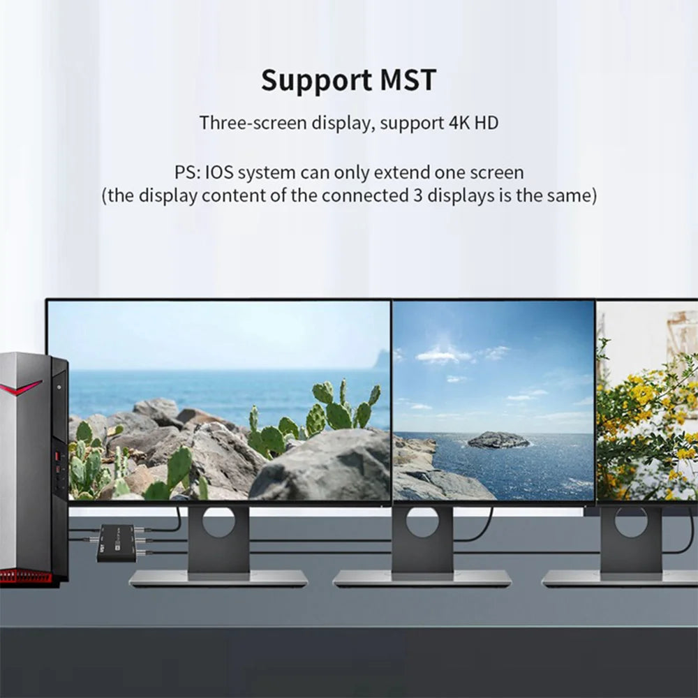 1 in 3 Out DisplayPort 1.4 Switch Splitter 8K@60Hz 4K@120Hz with MST Function Converter Adapter Support Extend and Mirror Mode