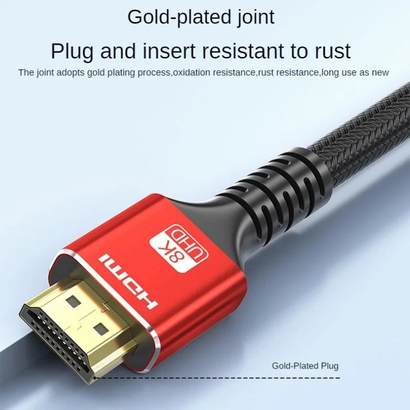 HDMI-Compatible 2.1 Cable 8K HDTV Cable for Xiaomi TV Box PS5 Ultra High Speed Compatible 8K@60Hz HDTV 2.1 Cable for TV/PS5/HDTV