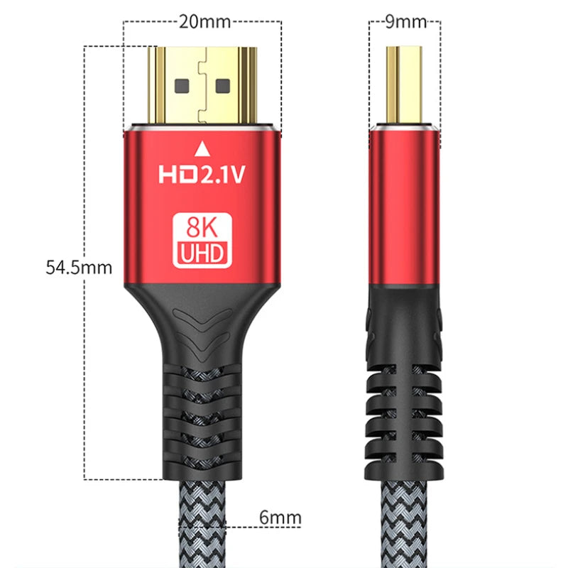 8K HDTV Cable for CATV Converter Box, PS5. Ultra High Speed Compatible . 8K @60Hz HDTV 2.1 Cable 48Gbps eARC Dolby Vision