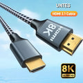 UNTES 8k HDMI 2.1 Cable 8K 60Hz 4K 120Hz HDMI Cable,48Gbps Ultra High-Speed, Compatible with PlayStation 5, Xbox, Samsung TVs ,and More