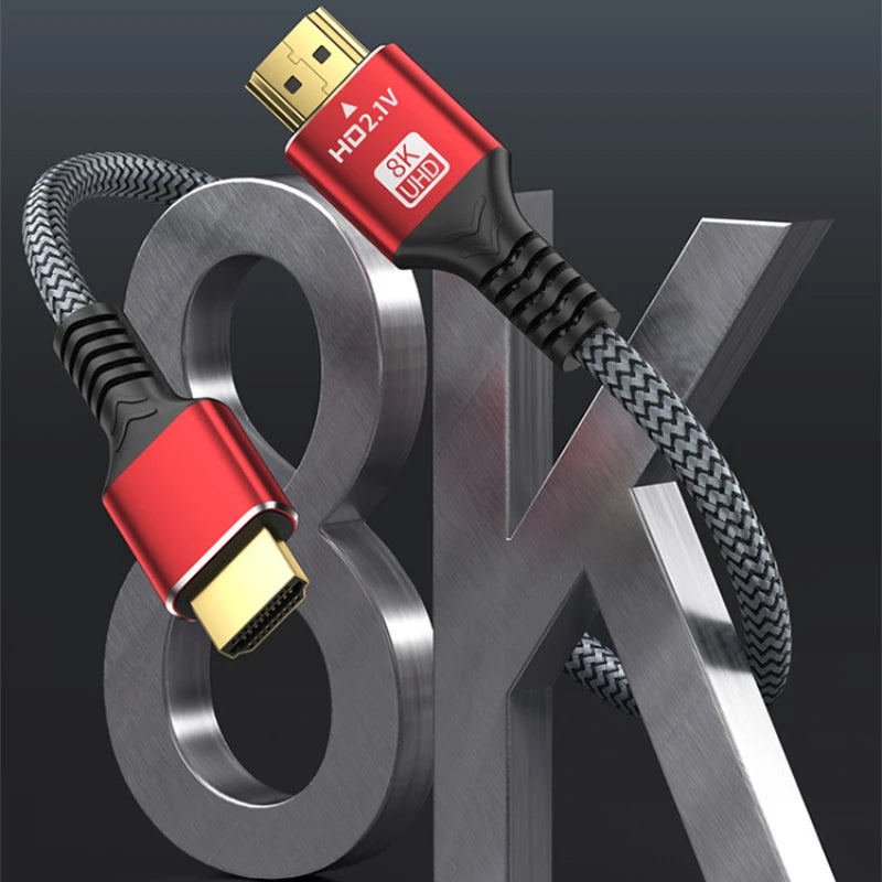 8K HDTV Cable for CATV Converter Box, PS5. Ultra High Speed Compatible . 8K @60Hz HDTV 2.1 Cable 48Gbps eARC Dolby Vision