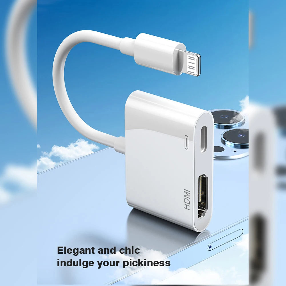 Lightning To HDMI Digital AV Adapter For iPhone14/13 iPad 1080P HDMI Video&Audio Sync Screen Converter to TV/Projector