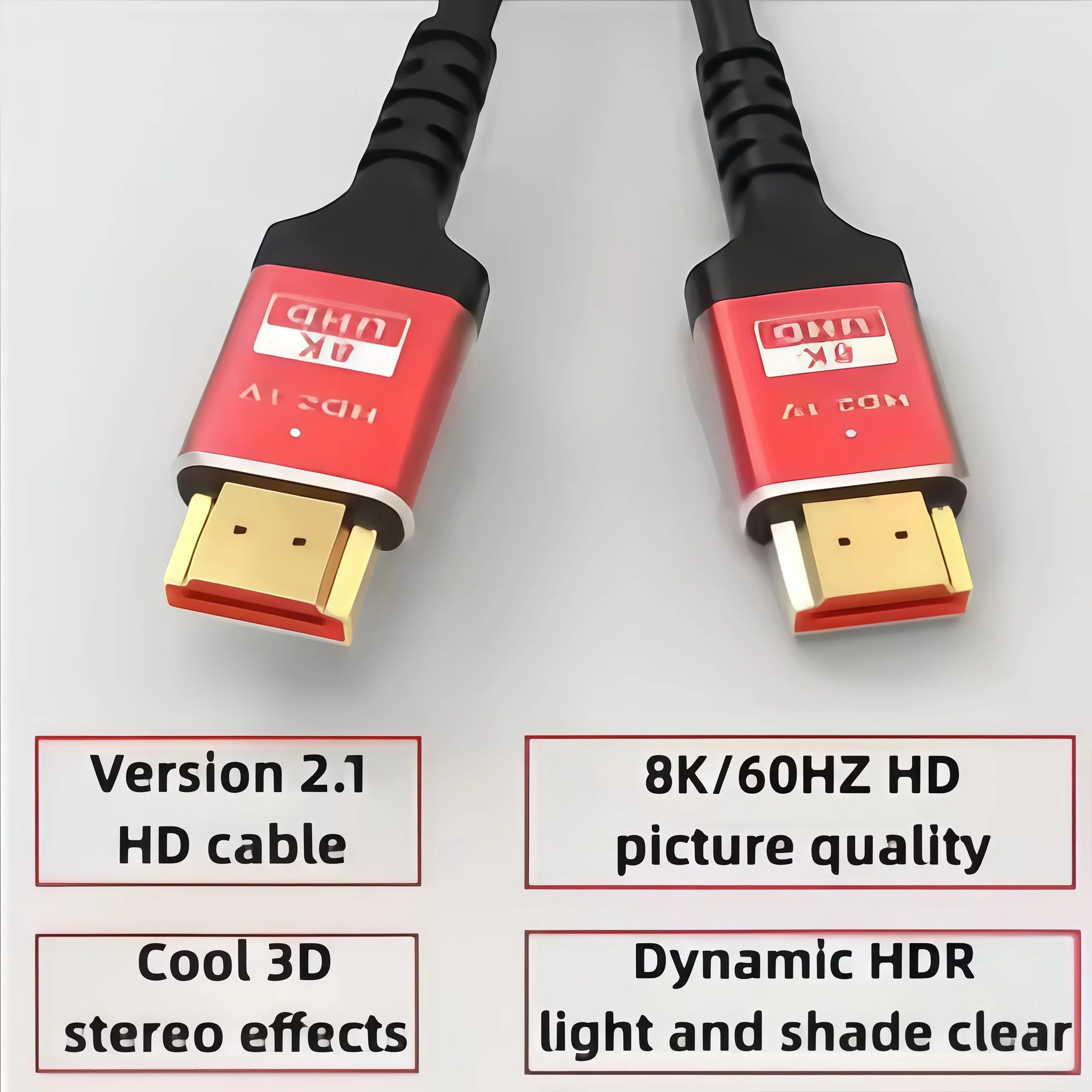 8K Ultra High Speed HDMI Cable 2.1, 48Gbps 1Meter /1.5 Meter / 2 Meter, Supports 8K @60Hz 4K @120Hz, eARC and Dolby Vision, Compatible with PS5