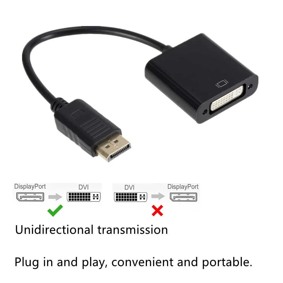 1.8M DisplayPort To DVI Cable 0.25M DP To DVI Adapter for Desktop Laptop PC TV Dell Asus Monitor Projector DisplayPort Cable