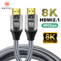UHD 8K HDMI Cable. 48Gbps High Speed HDMI Cable, version 2.1, Supports 4K @120Hz, 8K @60Hz.  For use with HDTV ,Laptop,  Projector Available in lenghths :5meter 8meter 10meter 12meter