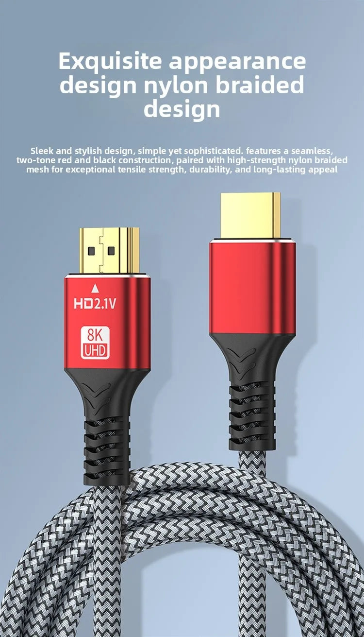 8K HDTV Cable for CATV Converter Box, PS5. Ultra High Speed Compatible . 8K @60Hz HDTV 2.1 Cable 48Gbps eARC Dolby Vision