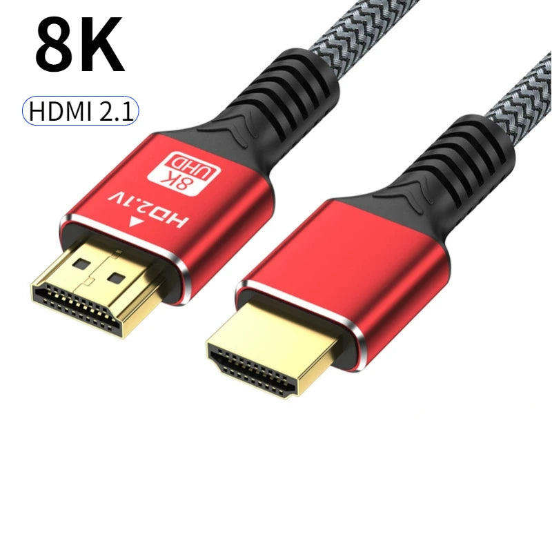 HDMI-Compatible 2.1 Cable 8K HDTV Cable for Xiaomi TV Box PS5 Ultra High Speed Compatible 8K@60Hz HDTV 2.1 Cable for TV/PS5/HDTV