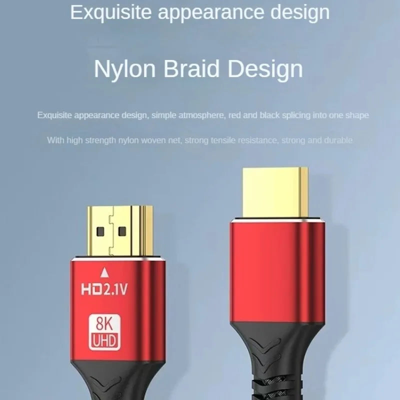 HDMI-Compatible 2.1 Cable 8K HDTV Cable for Xiaomi TV Box PS5 Ultra High Speed Compatible 8K@60Hz HDTV 2.1 Cable for TV/PS5/HDTV