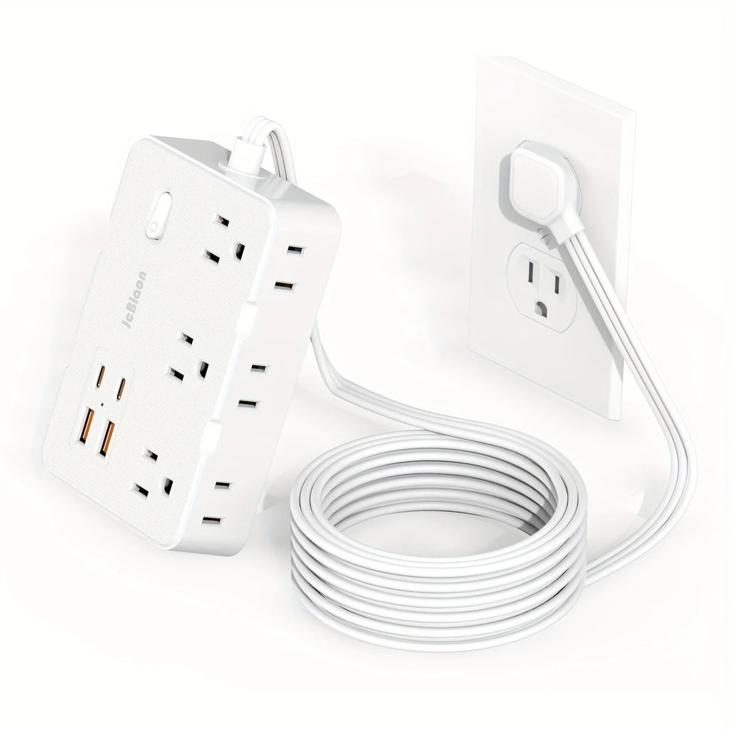 Surge Protector with 6 Outlets , 4 USB Ports, 5ft Ultra Thin Flat Power cord, Power Adapter for Home or Office