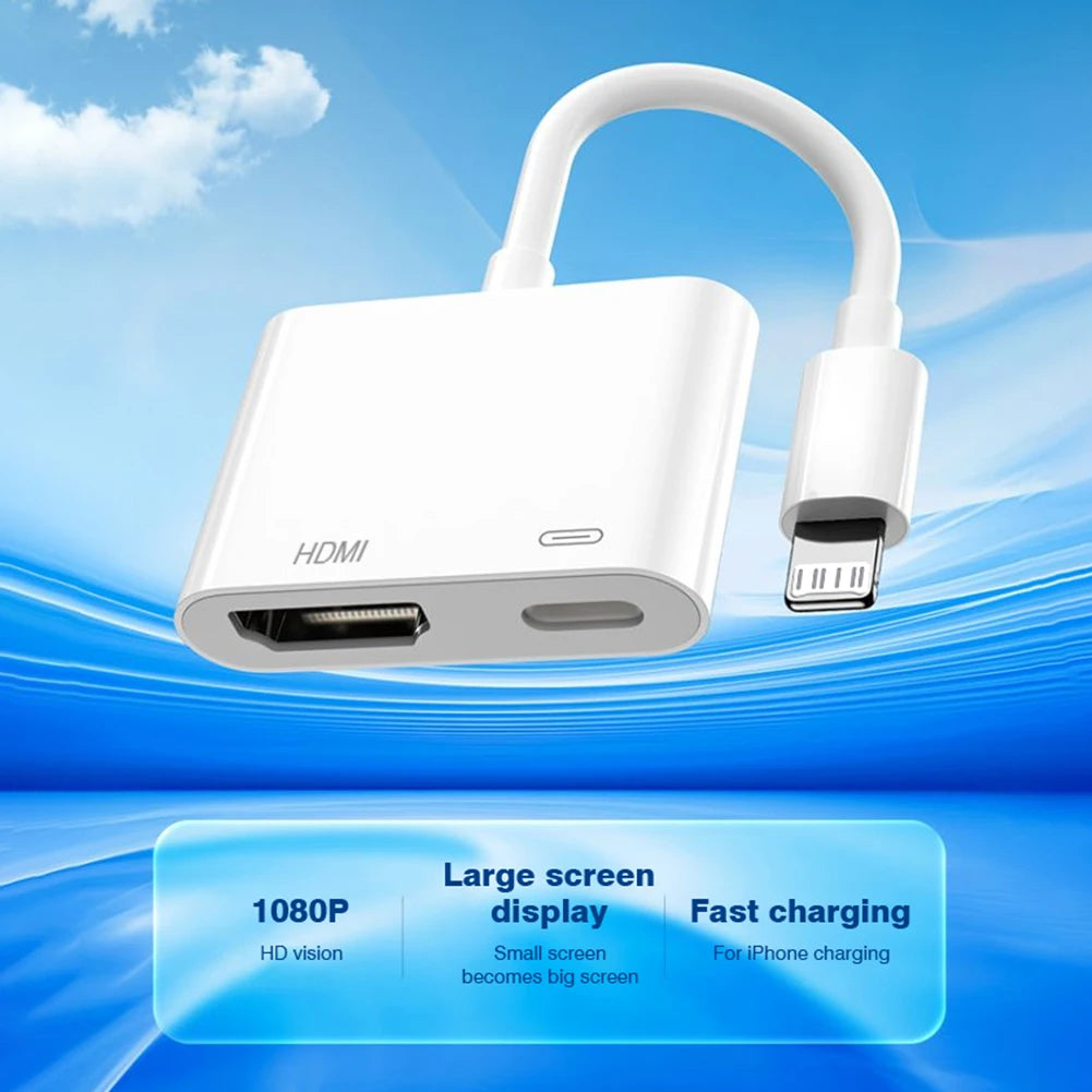Lightning To HDMI Digital AV Adapter For iPhone14/13 iPad 1080P HDMI Video&Audio Sync Screen Converter to TV/Projector