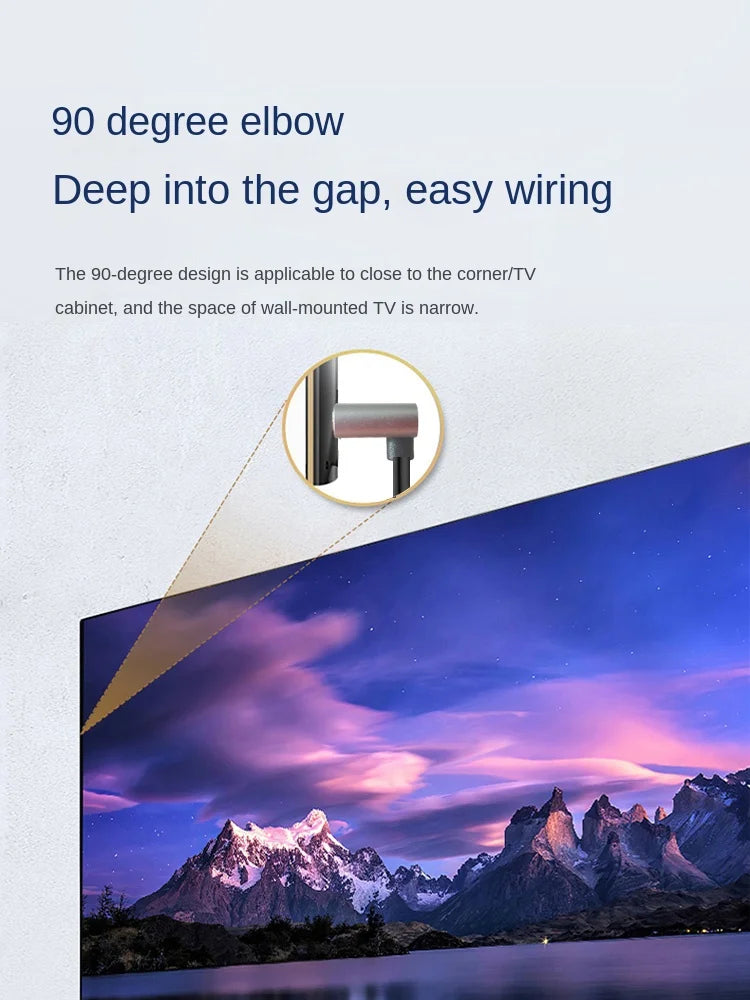 8K 90 degree HDMI 2.1V Cable Cord 8K 60Hz 4K 120Hz 48Gbps EARC ARC HDCP Ultra High Speed HDR for HD TV Laptop Projector PS4 PS5