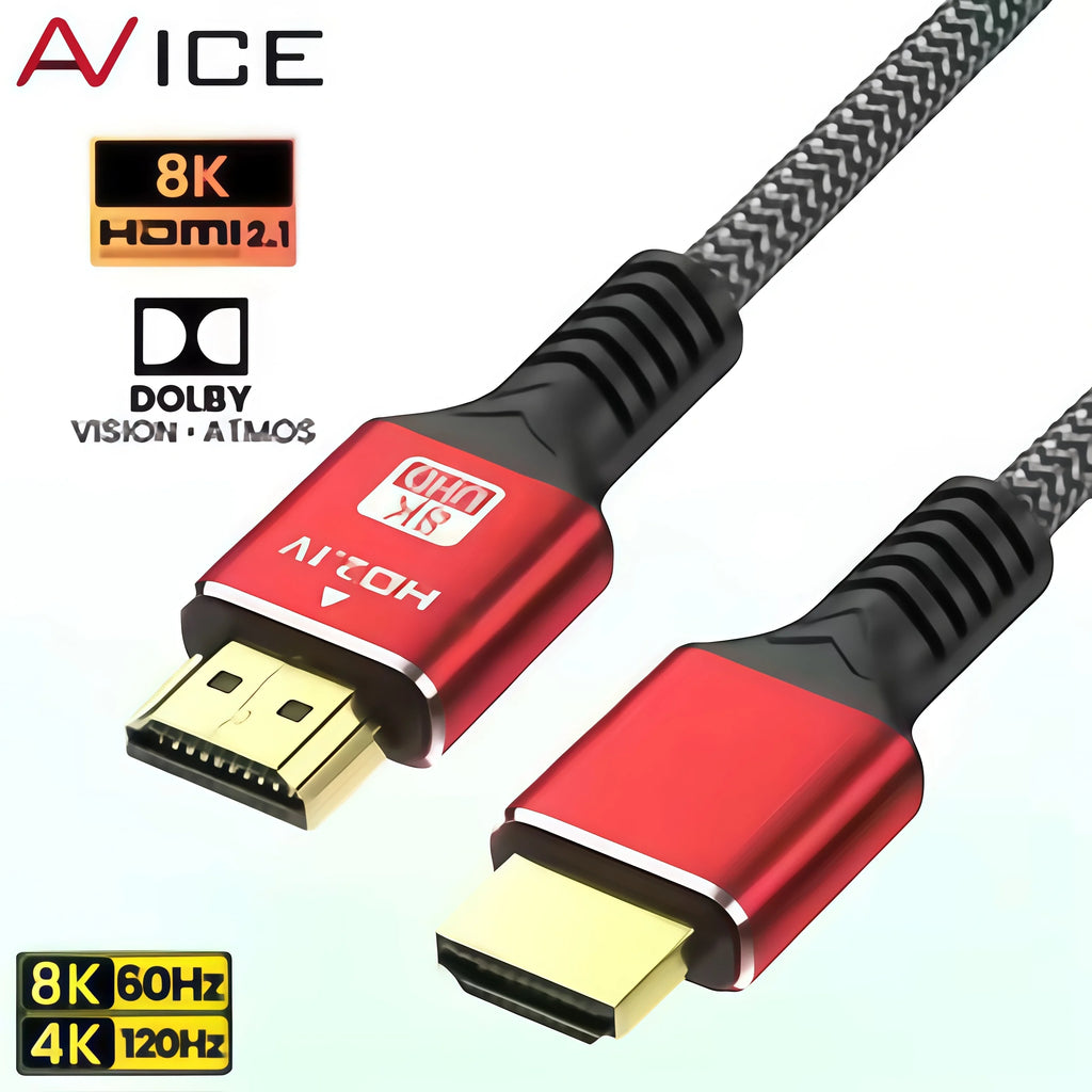 8K Ultra High Speed HDMI Cable 2.1, 48Gbps 1Meter /1.5 Meter / 2 Meter, Supports 8K @60Hz 4K @120Hz, eARC and Dolby Vision, Compatible with PS5
