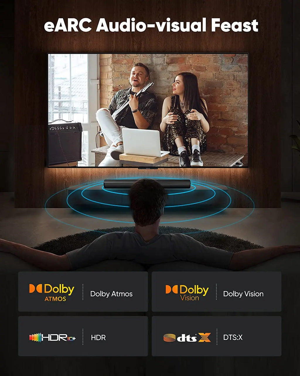 CYANMI 10K 8K HDMI Cable 2.1 48Gbps, 3D 8K60 4K120Hz HDMI Cord eARC HDR10 HDCP 2.2&2.3 Compatible with Roku TV/PS5/HDTV/Blu-ray