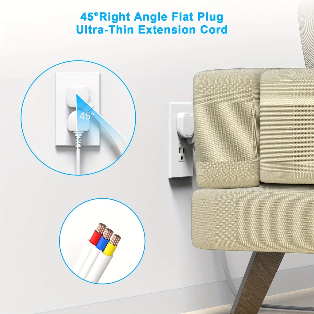 Surge Protector with 6 Outlets , 4 USB Ports, 5ft Ultra Thin Flat Power cord, Power Adapter for Home or Office