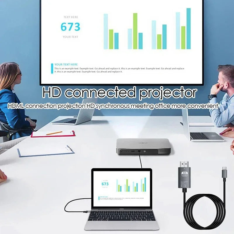 HDMI Cable 4K 60Hz HDTV Video Conversion Cable USB TYPE C To HDMI for Android to TV or other HDMI input
