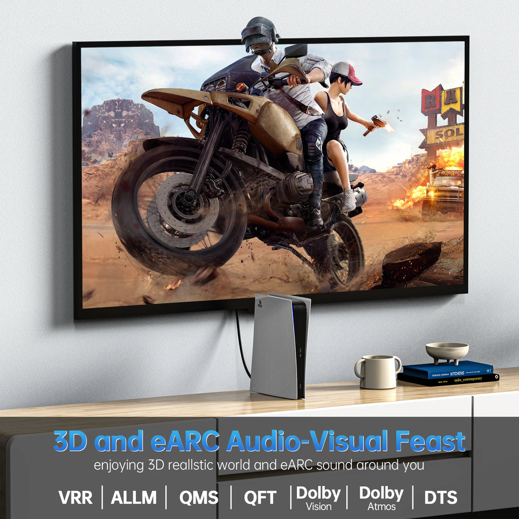 8K 60Hz Ultra High Speed Fiber Optic HDMI Cable, version 2.1. Supports 48Gbps, and 4K 120Hz HDR eARC 3D TV. Available in 2Meter, 5Meter, 10Meter, 15Meter, 20Meter, 30Meter, and 50Meter For HDMI over long distance.
