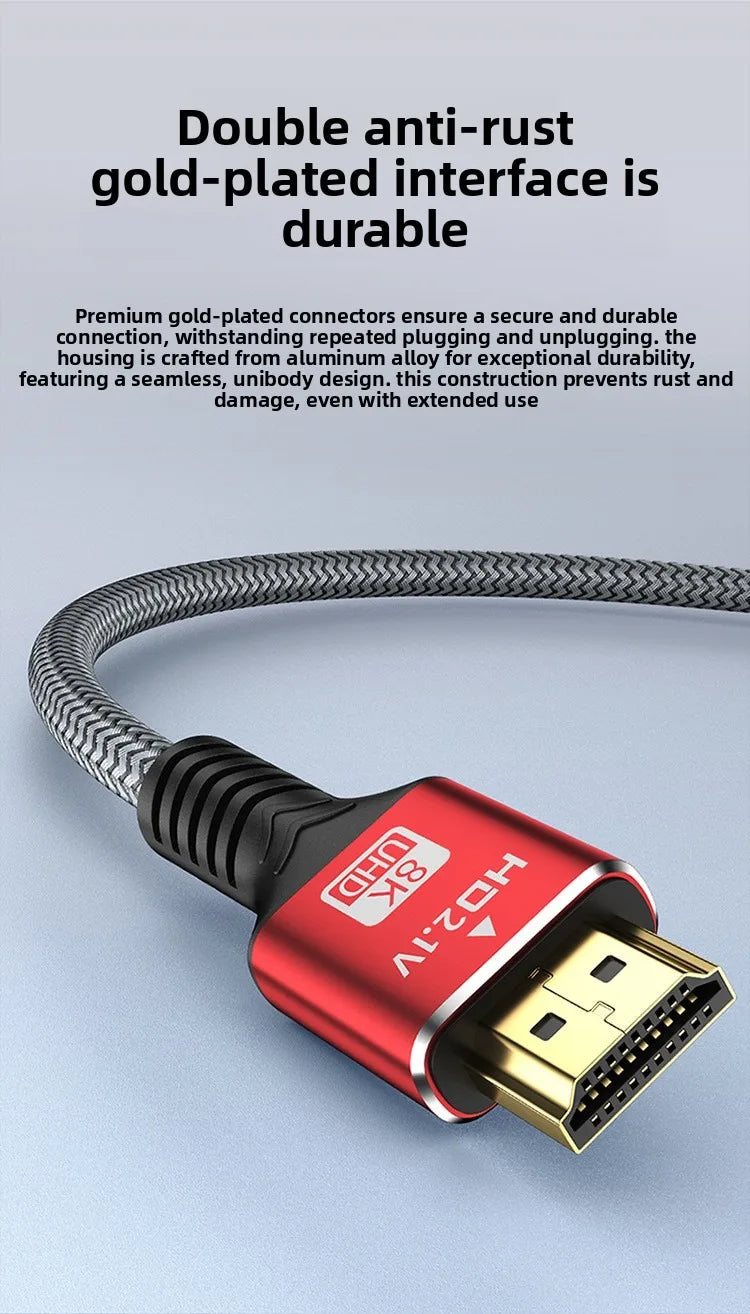 8K HDTV Cable for CATV Converter Box, PS5. Ultra High Speed Compatible . 8K @60Hz HDTV 2.1 Cable 48Gbps eARC Dolby Vision