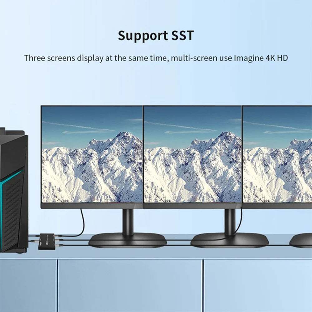 1 in 3 Out DisplayPort 1.4 Switch Splitter 8K@60Hz 4K@120Hz with MST Function Converter Adapter Support Extend and Mirror Mode