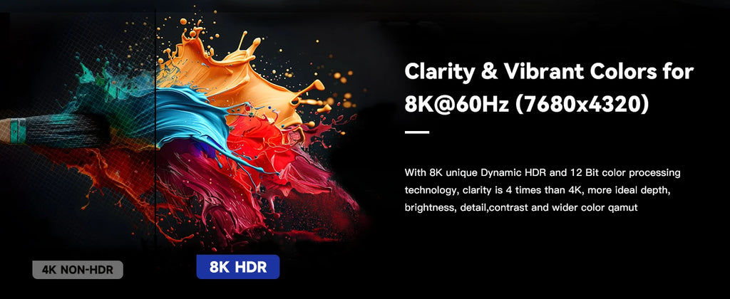 UNTES 8k HDMI 2.1 Cable 8K 60Hz 4K 120Hz HDMI Cable,48Gbps Ultra High-Speed, Compatible with PlayStation 5, Xbox, Samsung TVs ,and More