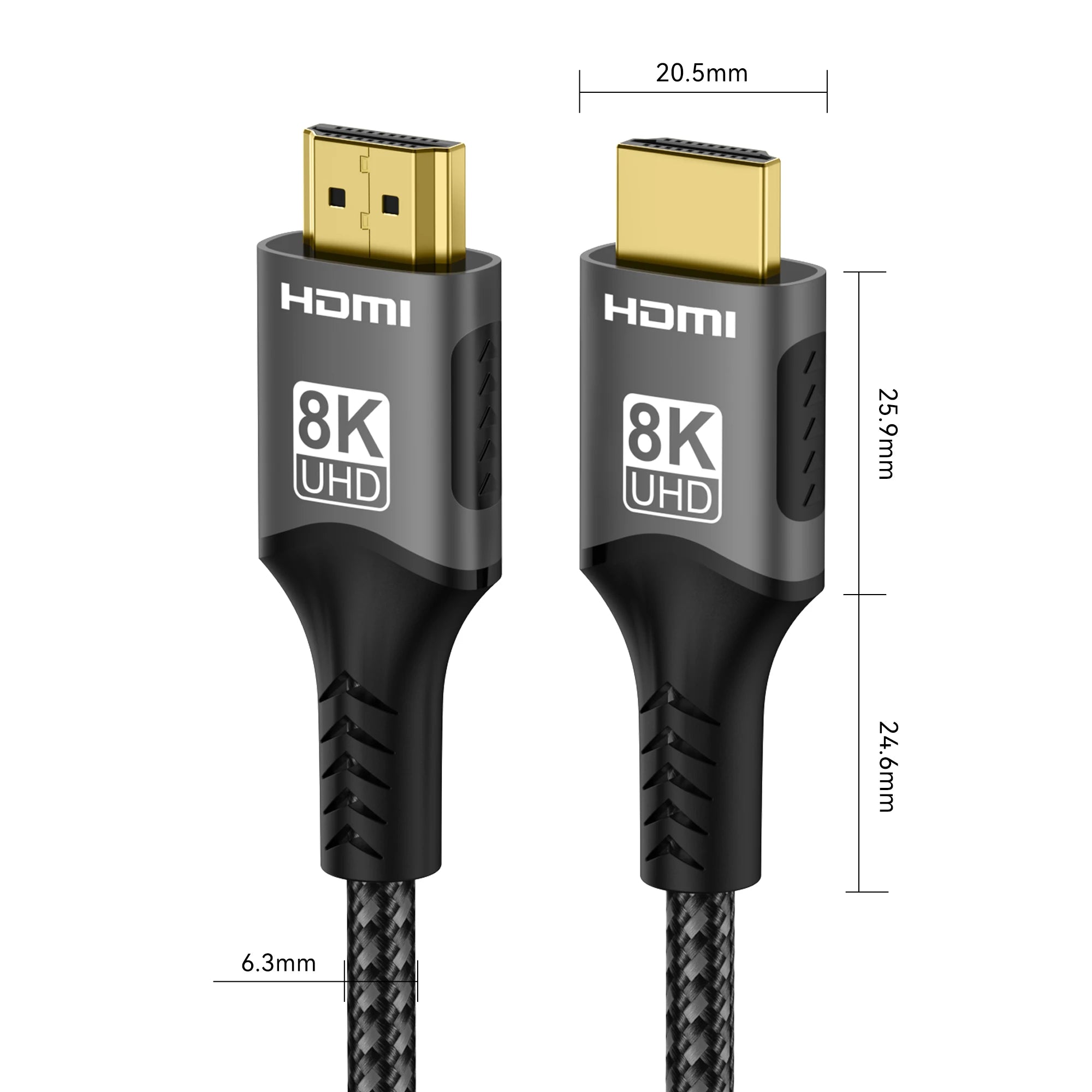 Ultra High Speed HDMI Cable with gold plated Connectors. Supports 8K@60Hz 4K@120Hz HDMI version 2.1.  48Gbps Certified - HDR10 3D eARC VRR for PS5/PC/HDTV/Projector.