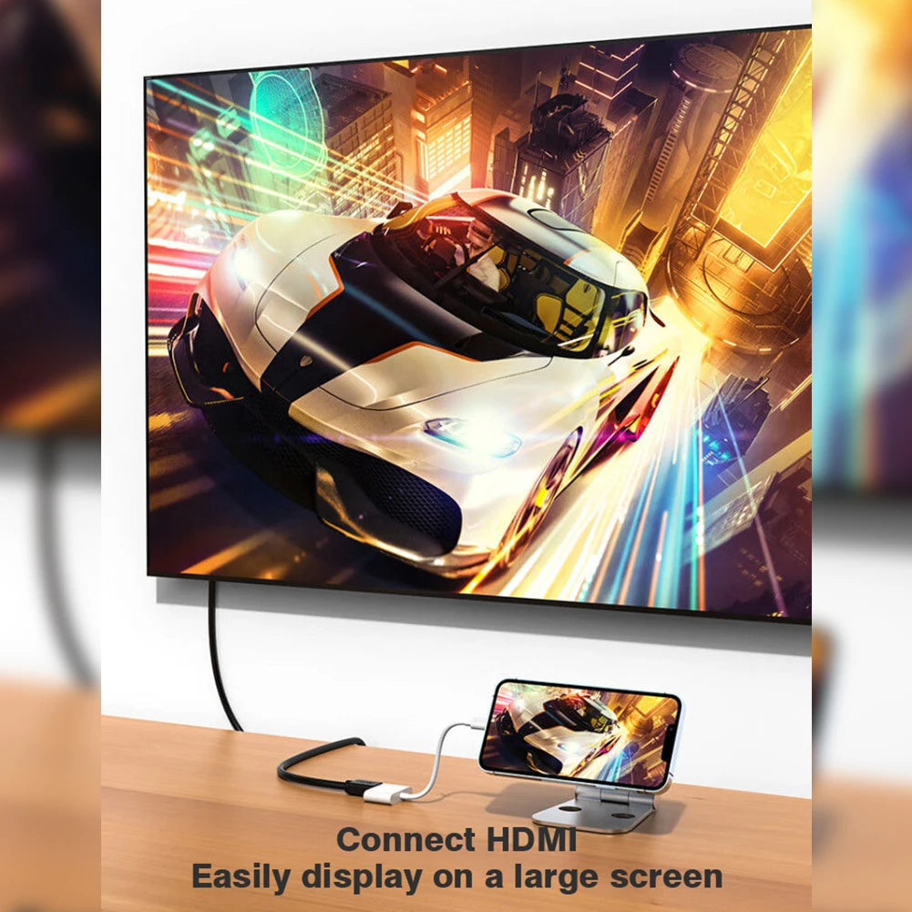 Lightning To HDMI Digital AV Adapter For iPhone14/13 iPad 1080P HDMI Video&Audio Sync Screen Converter to TV/Projector