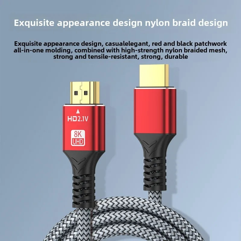 HDMI-Compatible 2.1 Cable 8K HDTV Cable for Xiaomi TV Box PS5 Ultra High Speed Compatible 8K@60Hz HDTV 2.1 Cable for TV/PS5/HDTV
