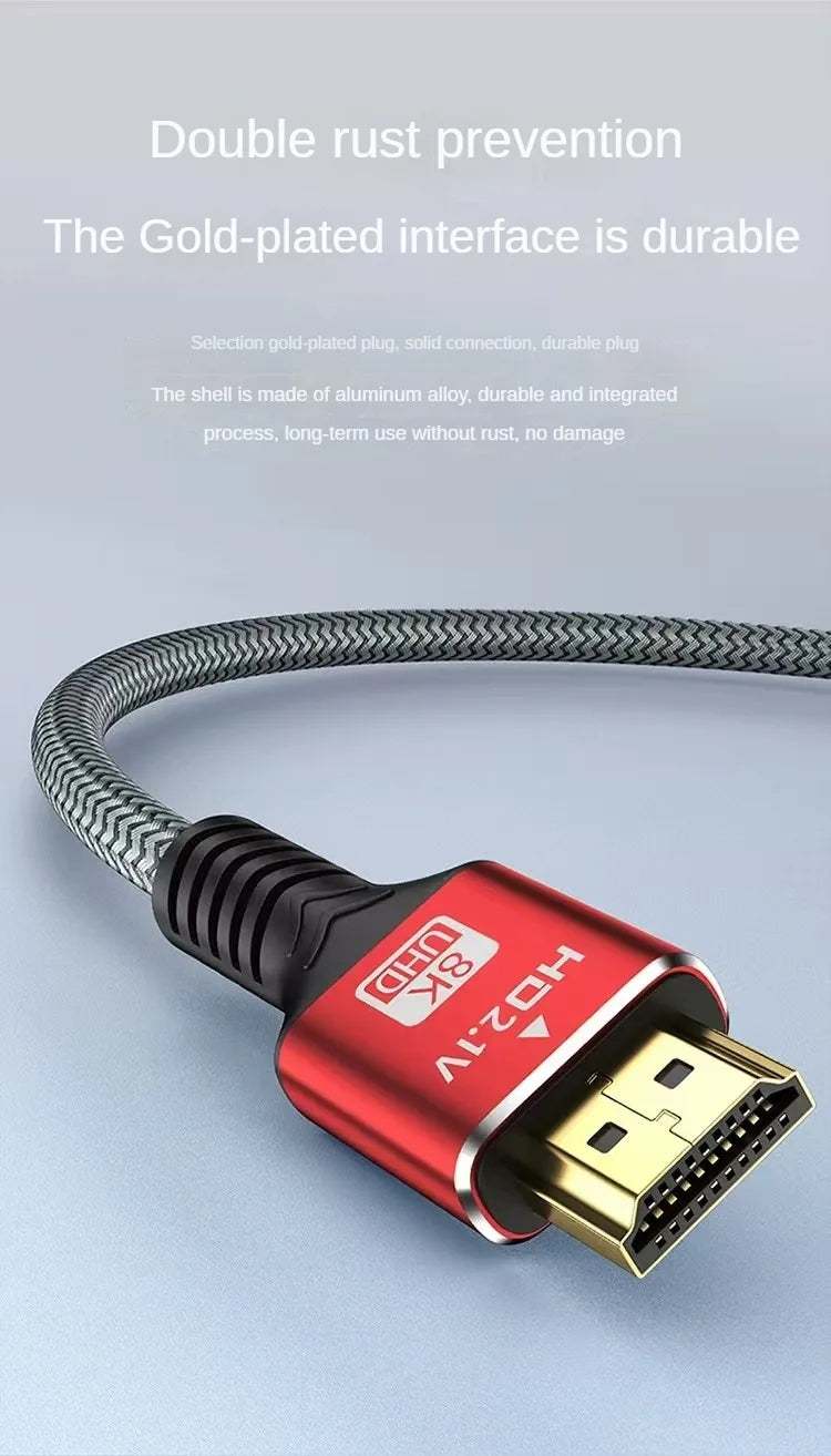 HDMI-Compatible 2.1 Cable 8K HDTV Cable for Xiaomi TV Box PS5 Ultra High Speed Compatible 8K@60Hz HDTV 2.1 Cable for TV/PS5/HDTV