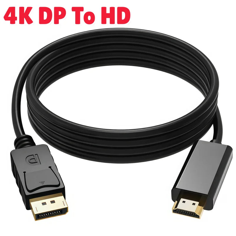 DP Display Port To HD Compatible Adapter Cable 4K 1080P 3D DisplayPort To HD Converter Adapter HDTV Converter For PC Projector