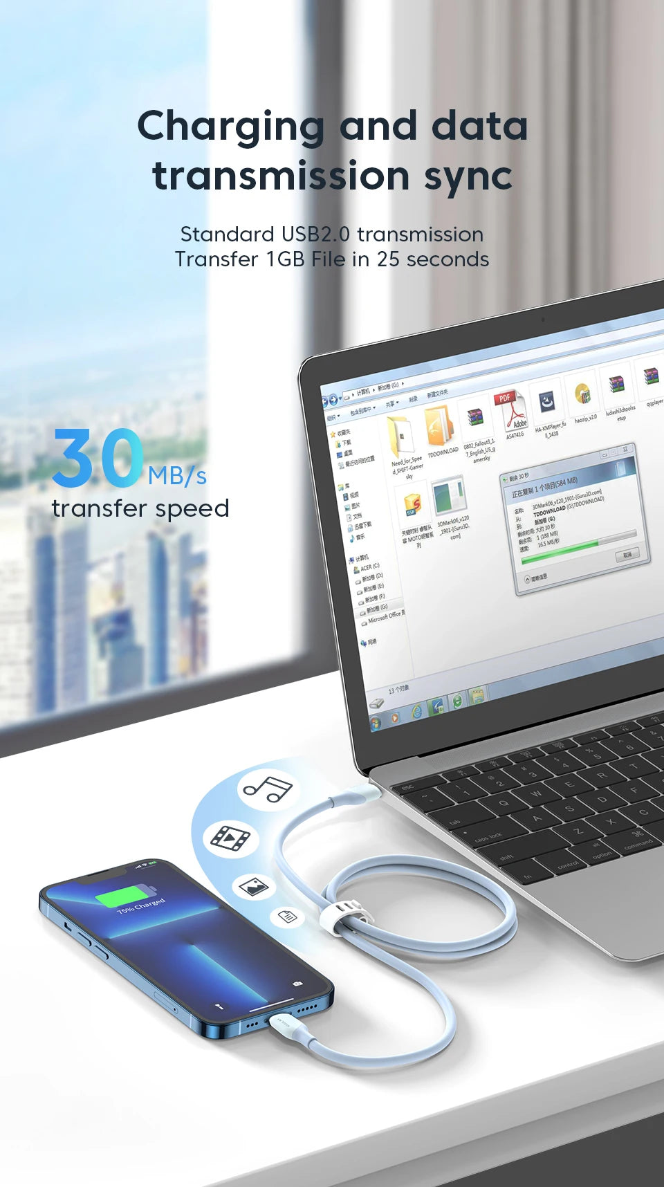 KUULAA USB C to Lightning MFi Cable for iPhone Fast Charging Cable PD 30W USB Type C For iPhone 14 13 12 11 Pro Max X XS XR 8