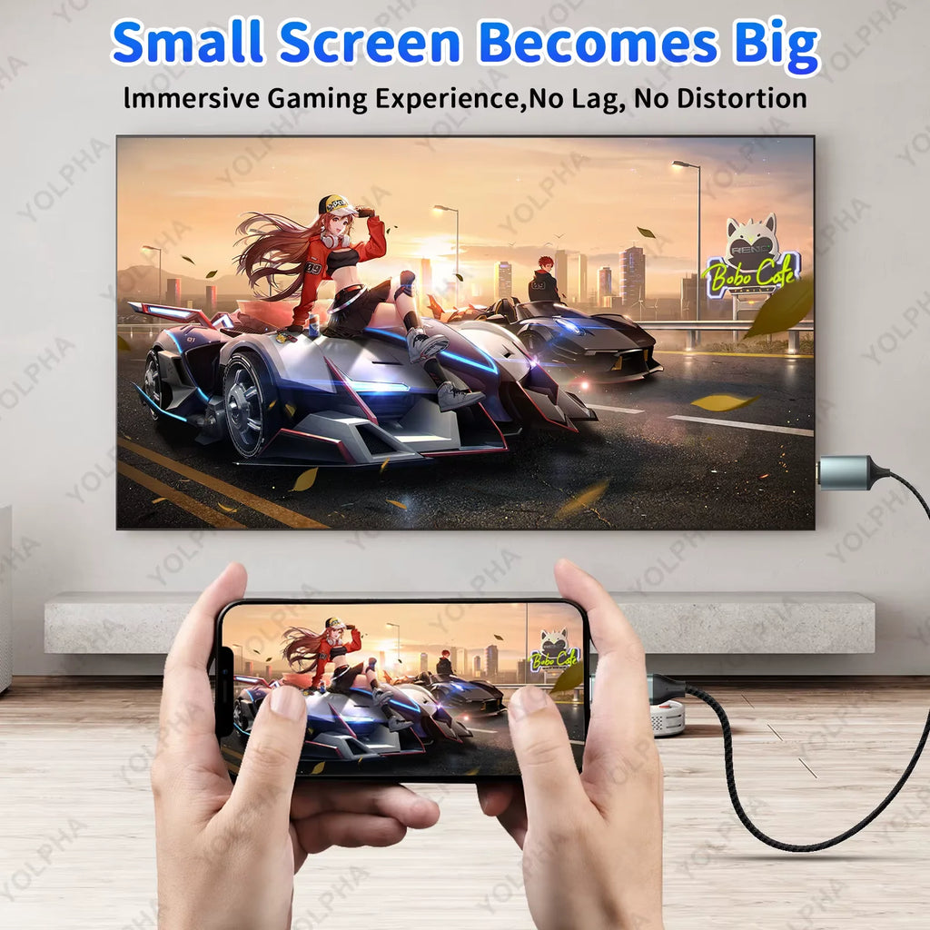 Lightning to HDTV Adapter iPhone to TV HDTV Cable with Charging 1080P HD Display For iPhone14/13/12 YouTube to TV Output