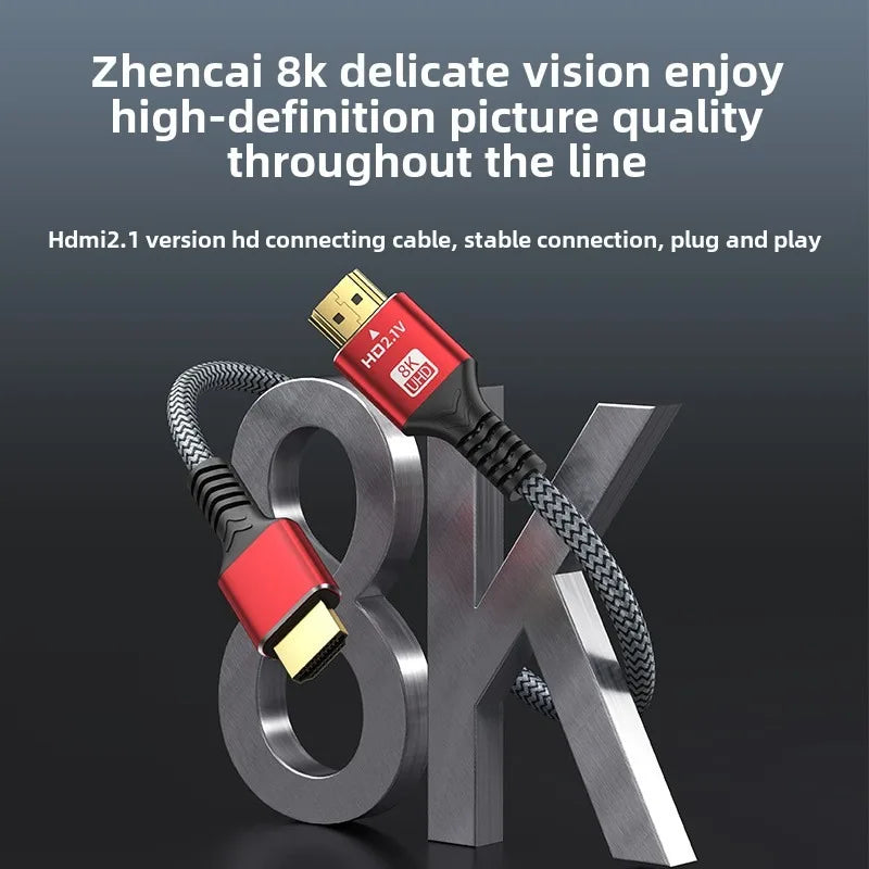 HDMI-Compatible 2.1 Cable 8K HDTV Cable for Xiaomi TV Box PS5 Ultra High Speed Compatible 8K@60Hz HDTV 2.1 Cable for TV/PS5/HDTV